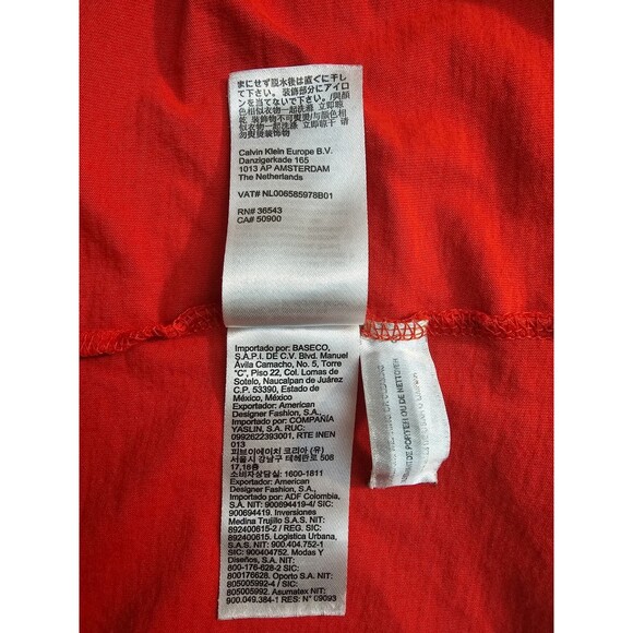 Calvin Klein Jeans Men’s Red T-Shirt XS Logo Graphic Cotton Short Sleeve - Picture 10 of 12